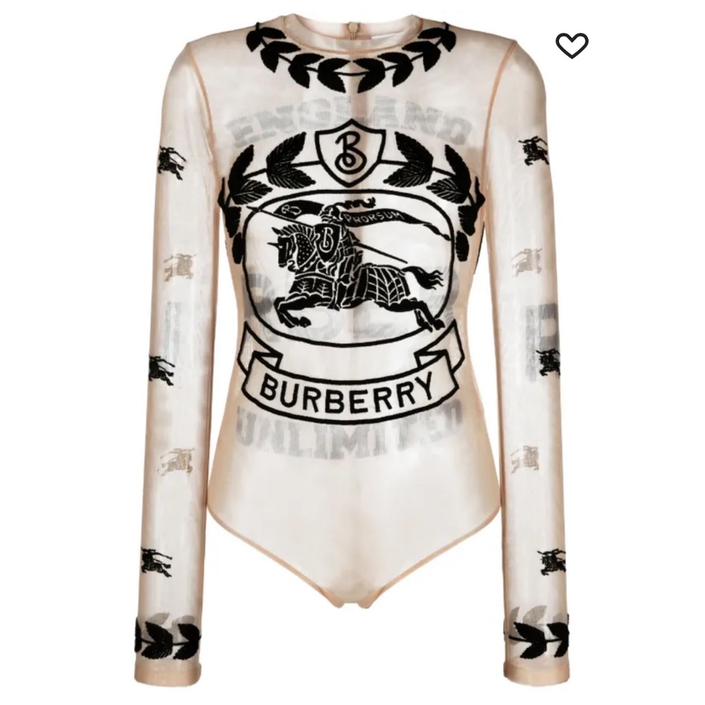 Burberry Sheer Embroidered Bodysuit